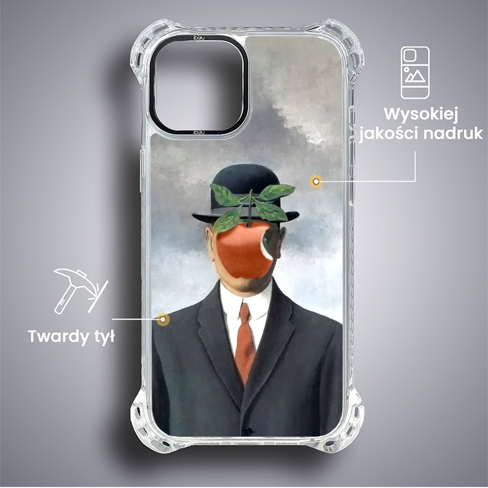 Etui do iPhone 15, Ibizu DropGuard Ultra z MagSafe, Rene Magritte, syn człowieczy