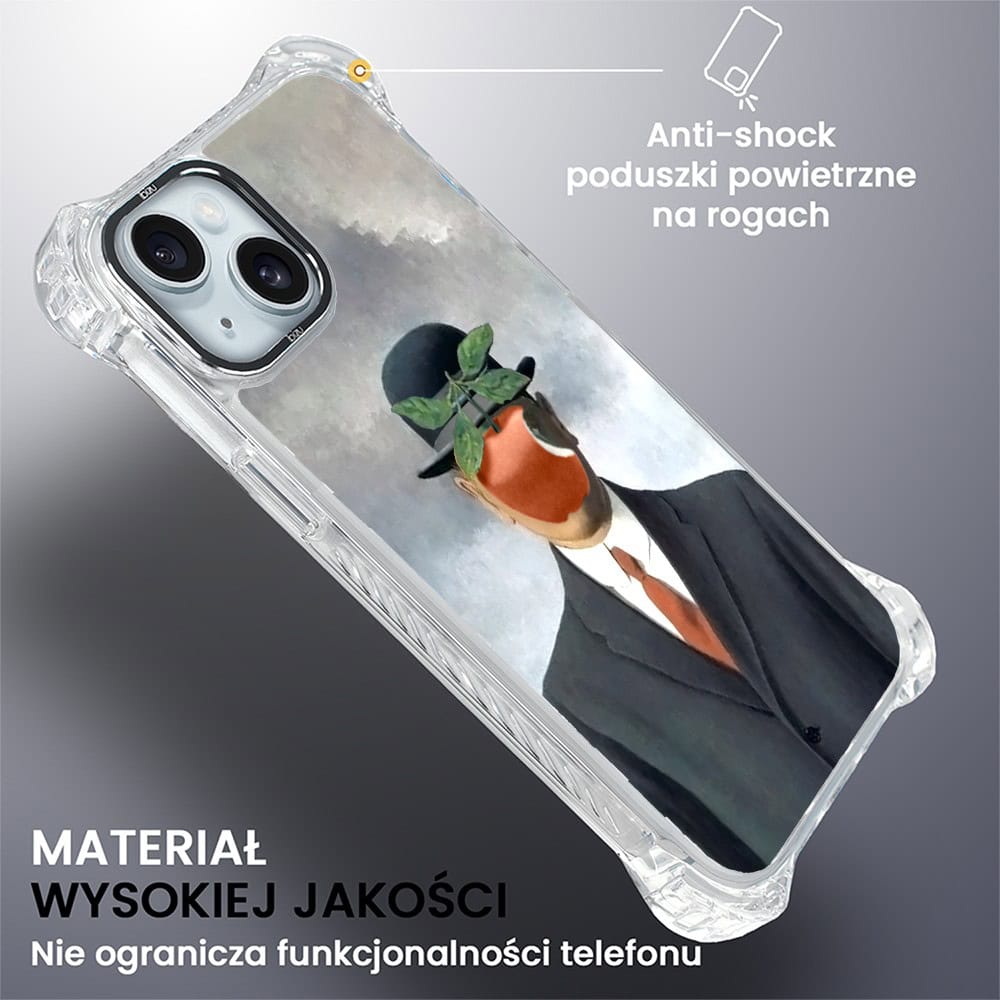 Etui do iPhone 15, Ibizu DropGuard Ultra z MagSafe, Rene Magritte, syn człowieczy