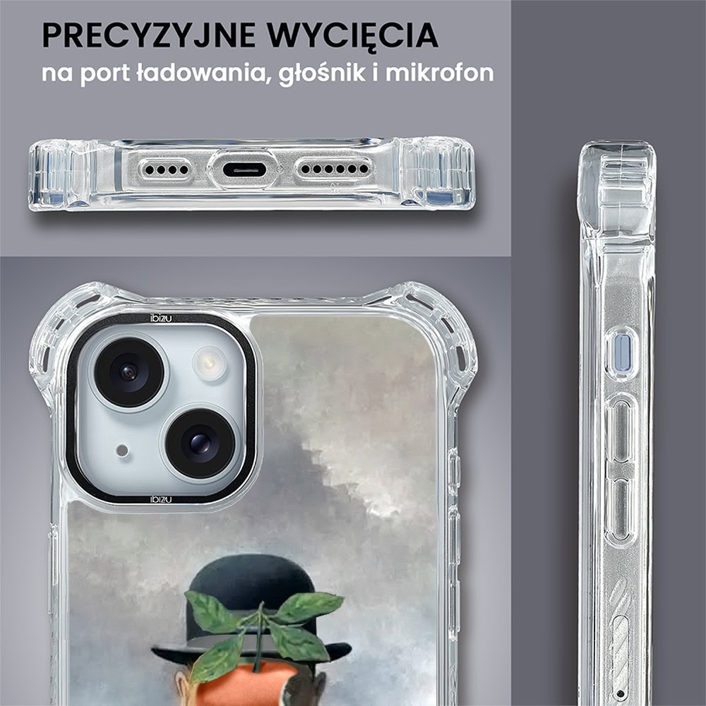 Etui do iPhone 15, Ibizu DropGuard Ultra z MagSafe, Rene Magritte, syn człowieczy
