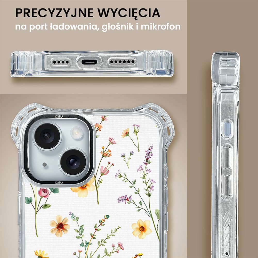 Etui do iPhone 15 Plus, Ibizu DropGuard Ultra z MagSafe, Pastel Bloom, Letni bukiet