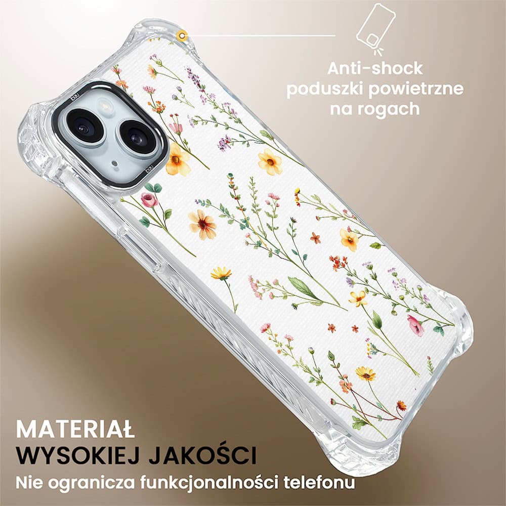 Etui do iPhone 15 Plus, Ibizu DropGuard Ultra z MagSafe, Pastel Bloom, Letni bukiet