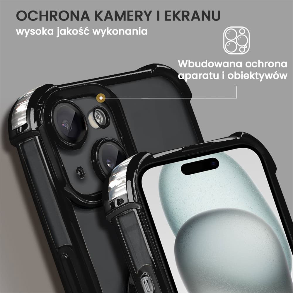 Etui do iPhone 15 Magsafe Luxury Anti-Shock Lens Protect, czarne