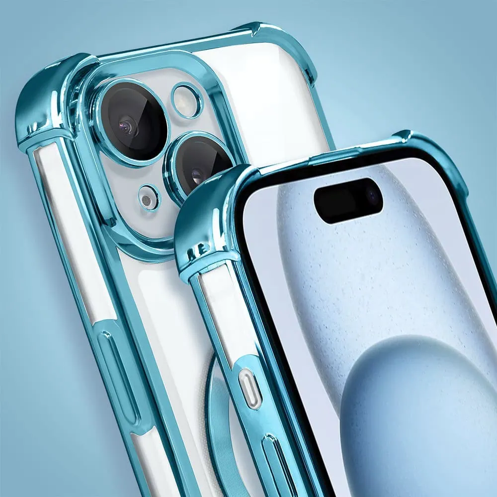 Etui do iPhone 15 Plus Magsafe Luxury Anti-Shock Lens Protect, morskie