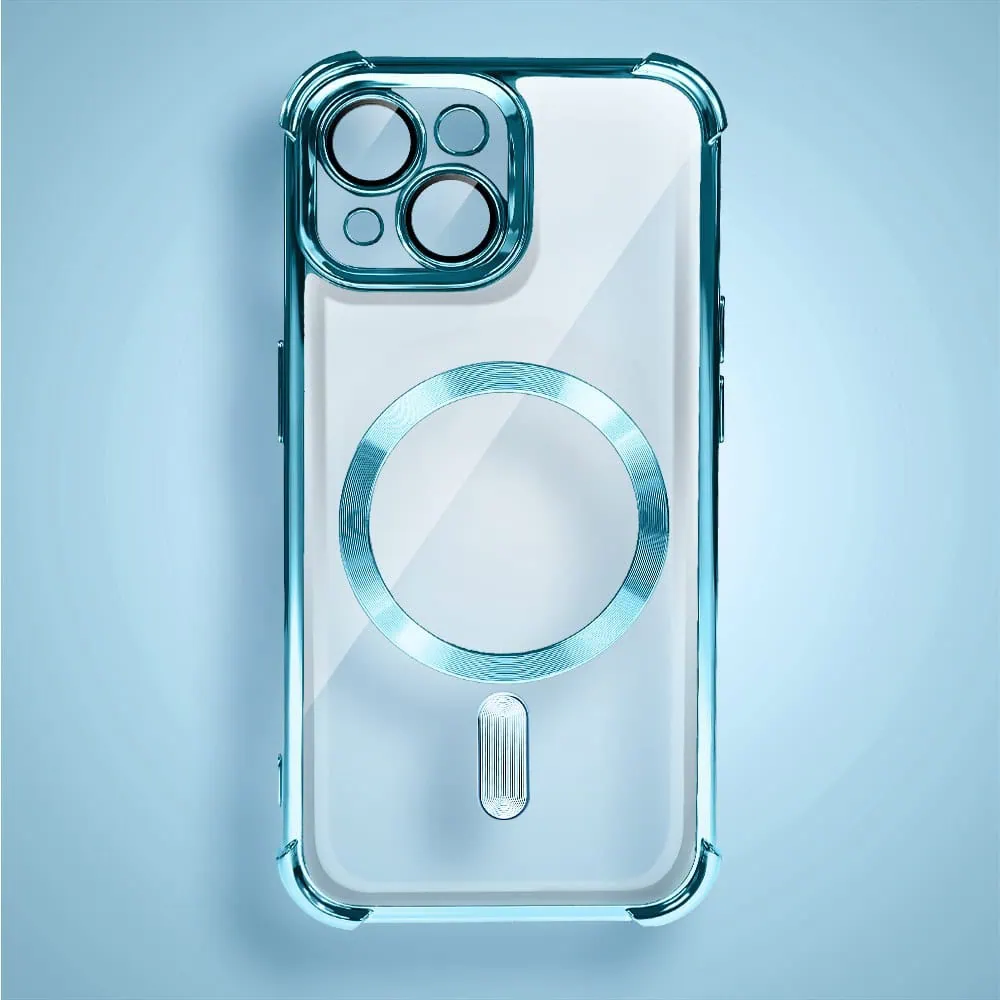 Etui do iPhone 15 Plus Magsafe Luxury Anti-Shock Lens Protect, morskie