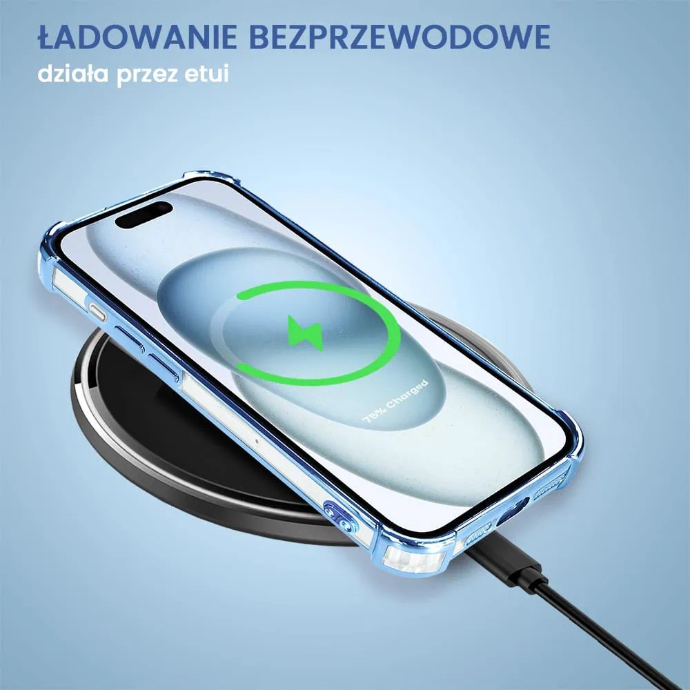 Etui do iPhone 15 Plus Magsafe Luxury Anti-Shock Lens Protect, niebieskie