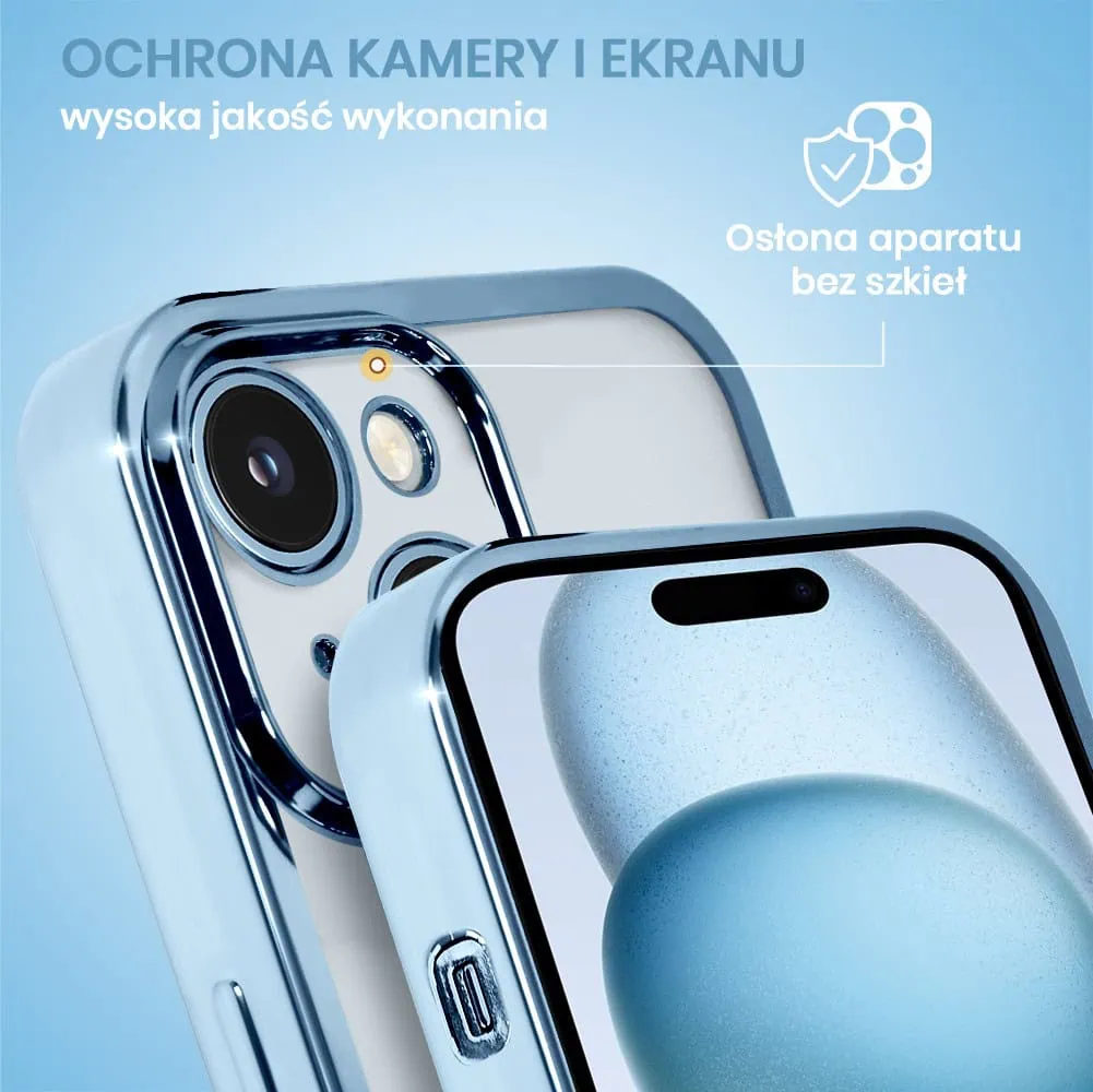 Etui do iPhone 15 Plus Magsafe Slim Crossbody, jak torebka, niebieskie