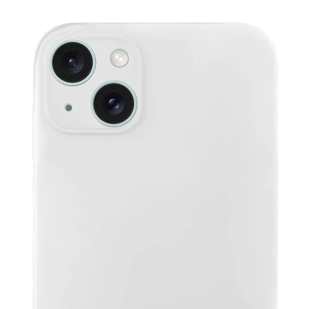 Etui do iPhone 15 Plus silikonowe z mikrofibrą soft touch z osłoną na aparat, białe alabastrowe