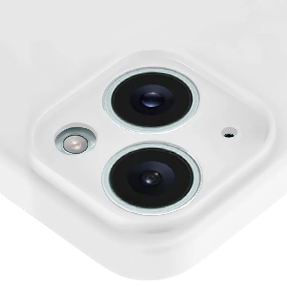 Etui do iPhone 15 Plus silikonowe z mikrofibrą soft touch z osłoną na aparat, białe alabastrowe