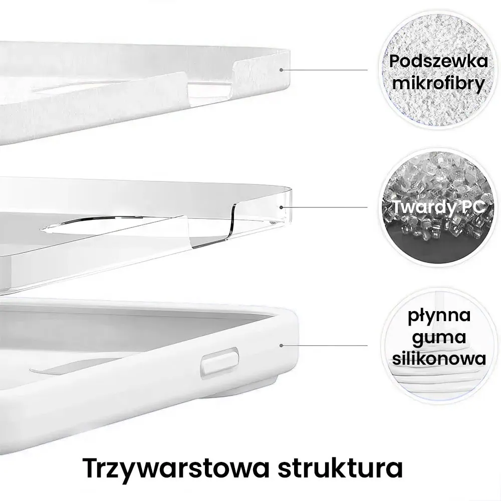 Etui do iPhone 15 Plus silikonowe z mikrofibrą soft touch z osłoną na aparat, białe alabastrowe