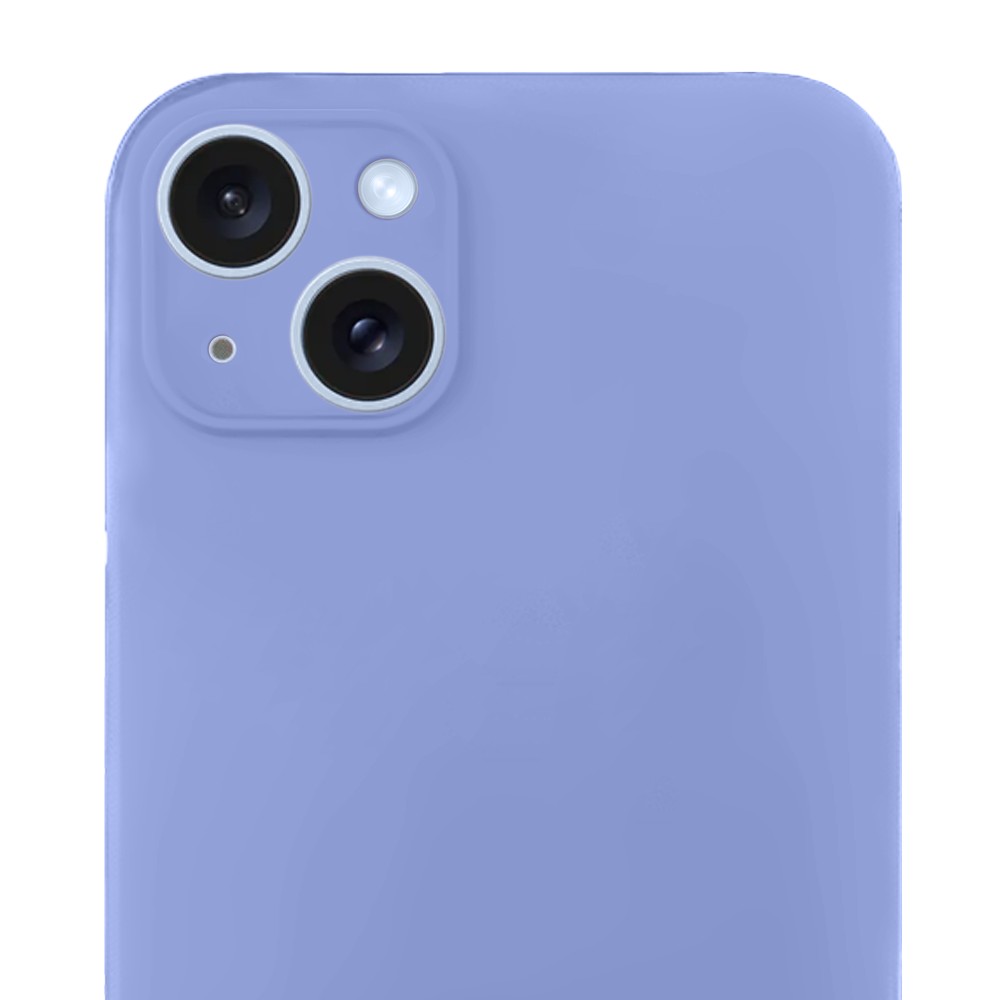 Etui do iPhone 15 silikonowe z mikrofibrą soft touch z osłoną na aparat, fioletowe liliowe