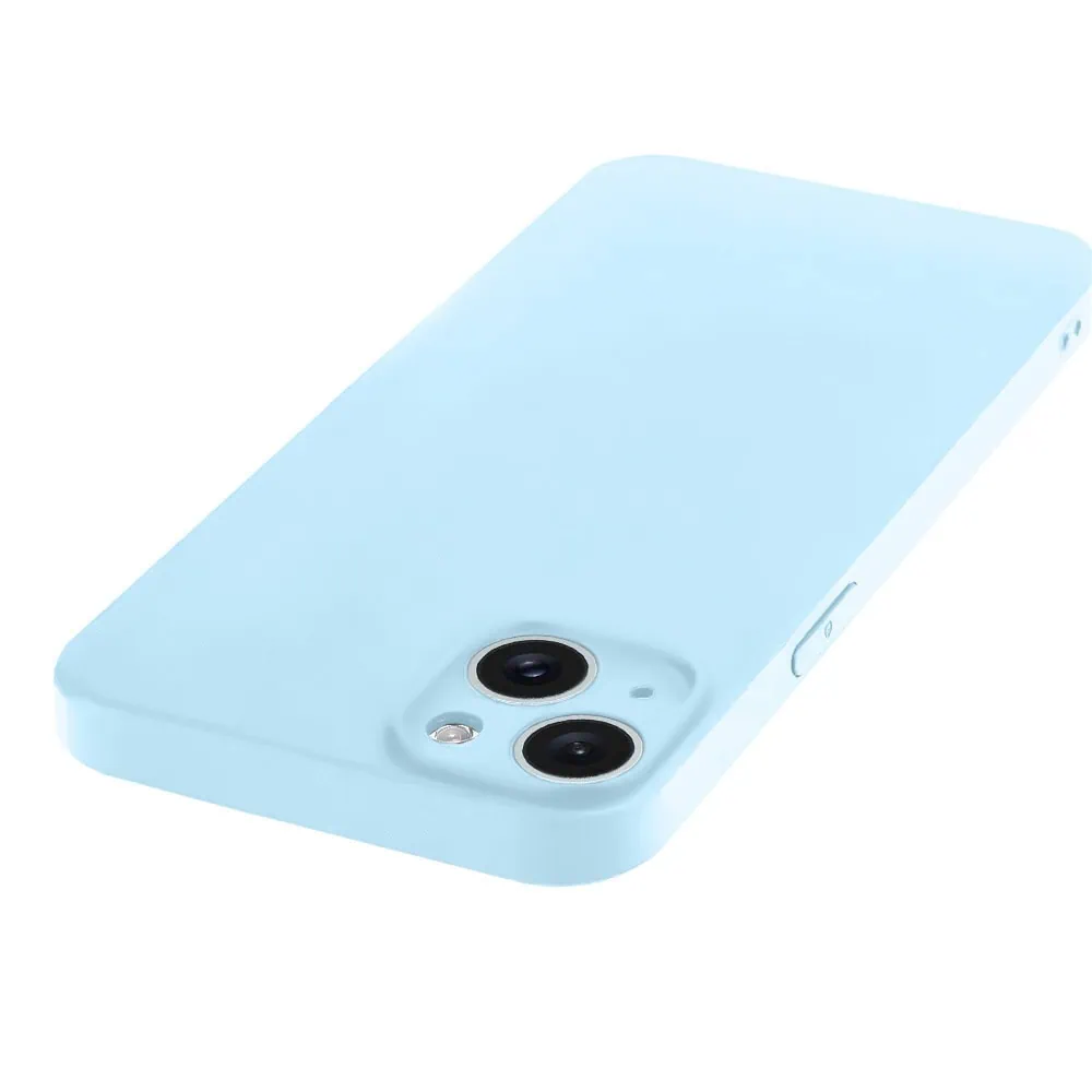 Etui do iPhone 15 Plus silikonowe z mikrofibrą soft touch z osłoną na aparat, jasny niebieski