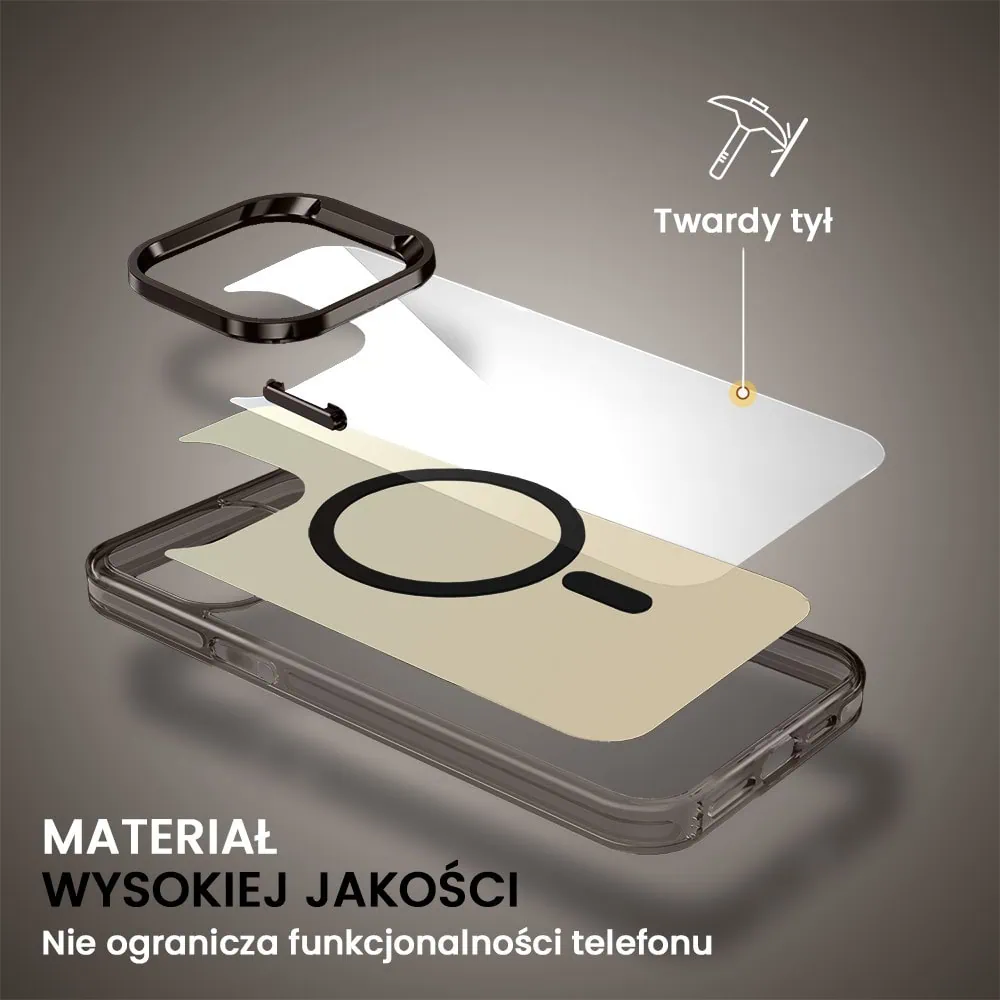 Etui do iPhone 15 Pro Deep Color z MagSafe, cienkie, z twardym tyłem, czarne