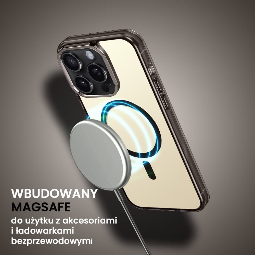 Etui do iPhone 15 Pro Deep Color z MagSafe, cienkie, z twardym tyłem, czarne