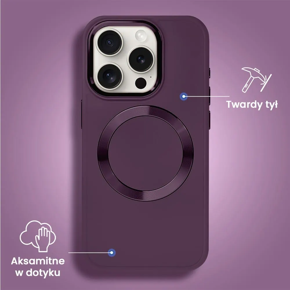 Etui do iPhone 15 Pro Max Noble MagSafe Color, silikonowe, śliwkowe