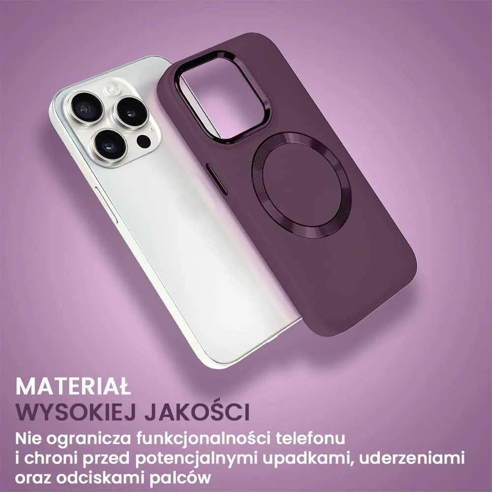 Etui do iPhone 15 Pro Max Noble MagSafe Color, silikonowe, śliwkowe