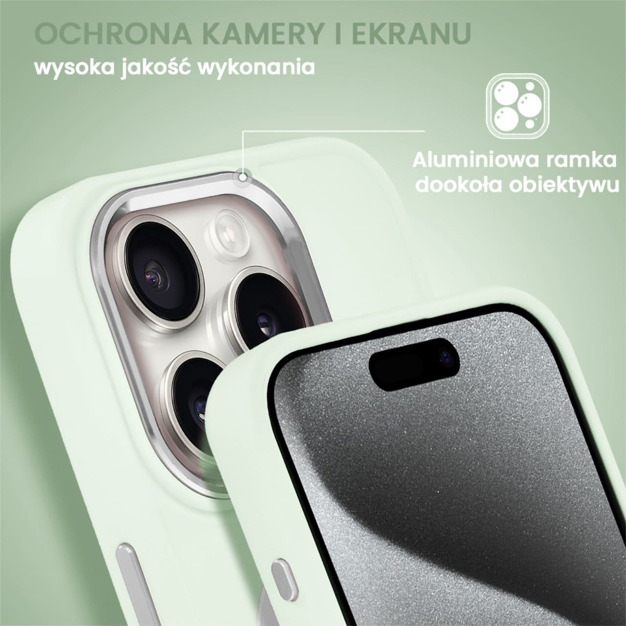 Etui do iPhone 15 Pro Max Noble MagSafe Color, silikonowe, krem pistacjowy (OUTLET)