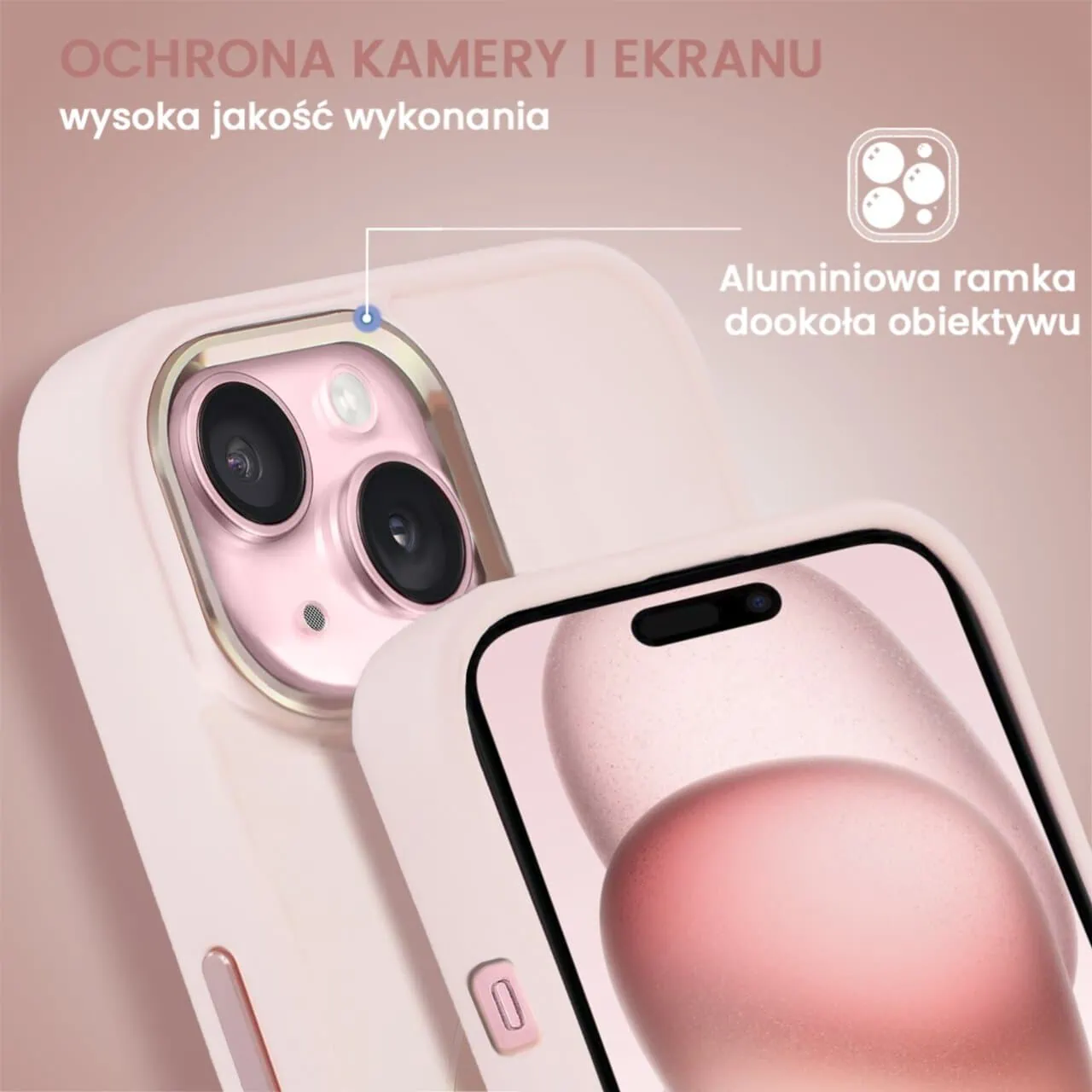 Etui do iPhone 15 Noble MagSafe Color, silikonowe, różowe