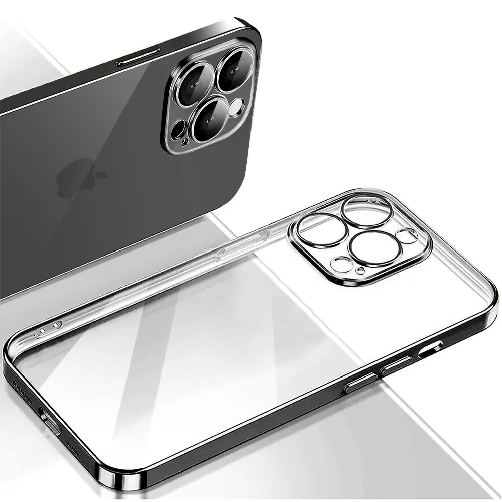 Etui do iPhone 15 Pro Max Black Edition przeźroczyste Sulada oryginal, czarne