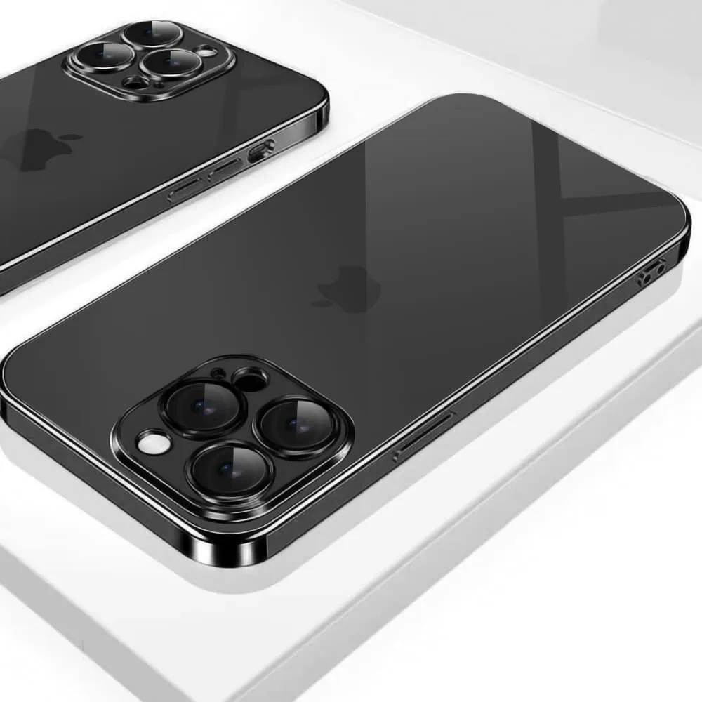 Etui do iPhone 15 Pro Max Black Edition przeźroczyste Sulada oryginal, czarne