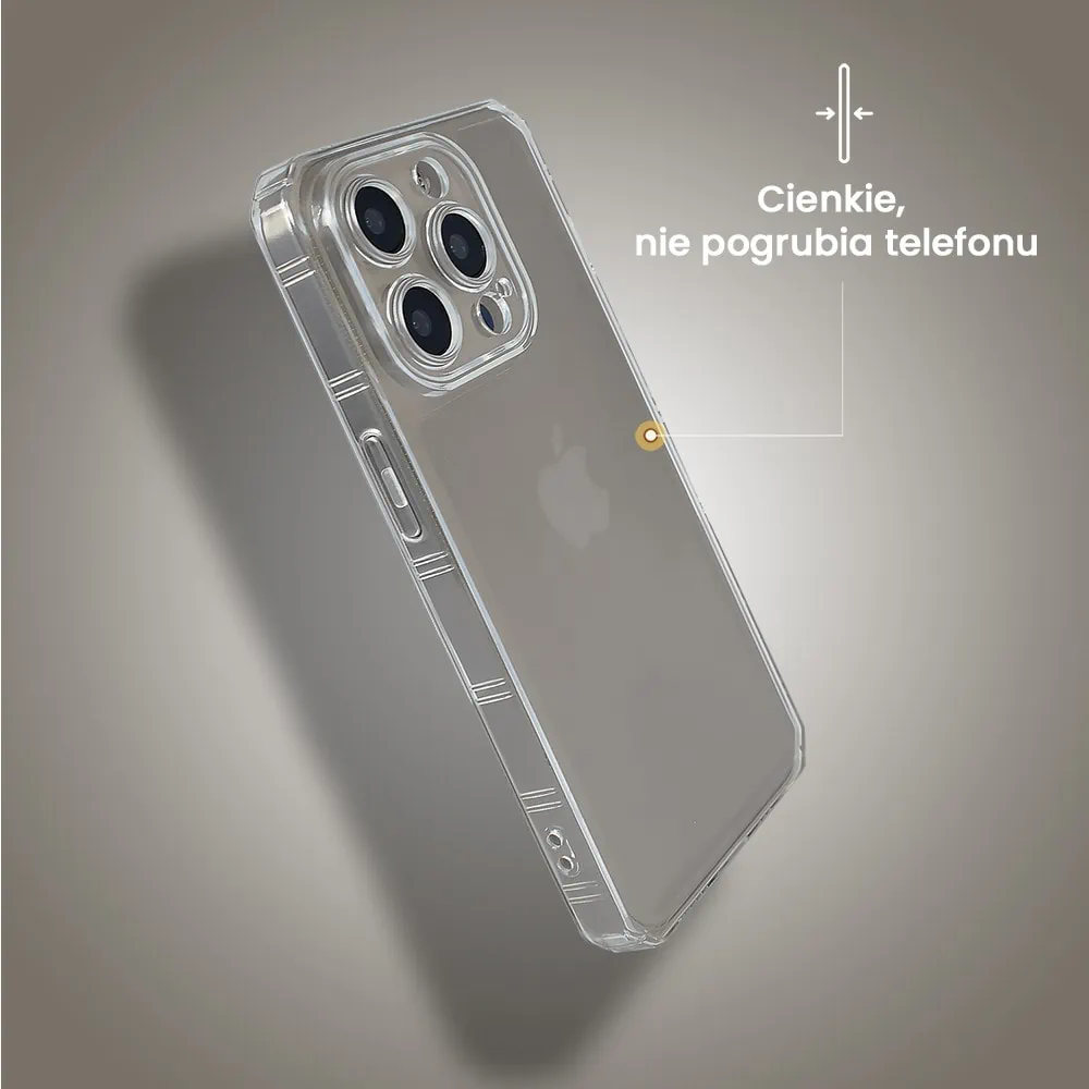 Etui do iPhone 15 Pro Camera Armor z osłoną aparatu, pancerne, przeźroczyste
