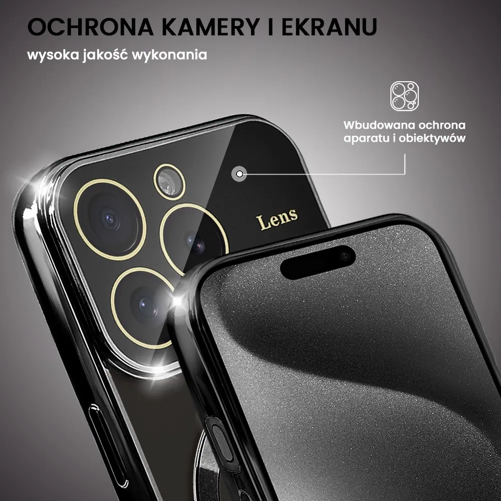 Etui do iPhone 15 Pro Camera Beam Magsafe, czarno-grafitowe (OUTLET)