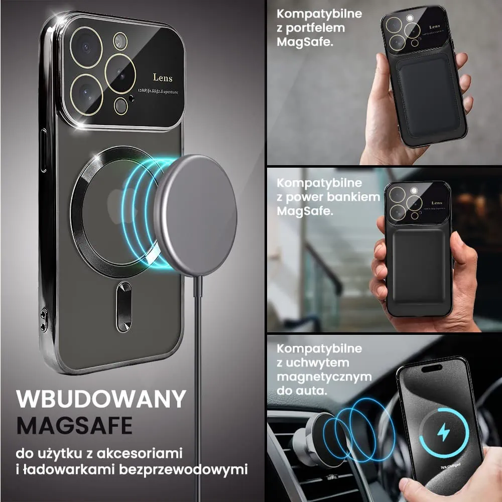 Etui do iPhone 15 Pro Camera Beam Magsafe, czarno-grafitowe (OUTLET)