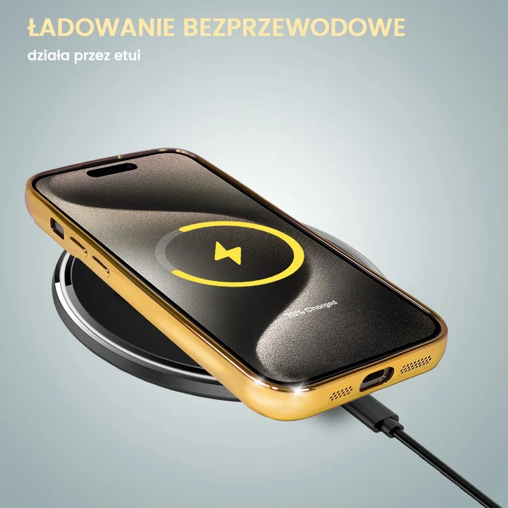 Etui do iPhone 15 Pro Max Camera Beam Magsafe, złote