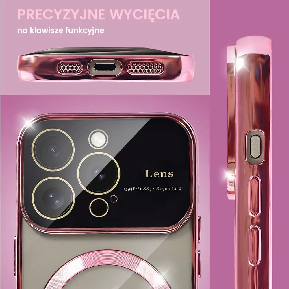 Etui do iPhone 15 Pro Max Camera Beam Magsafe, różowe