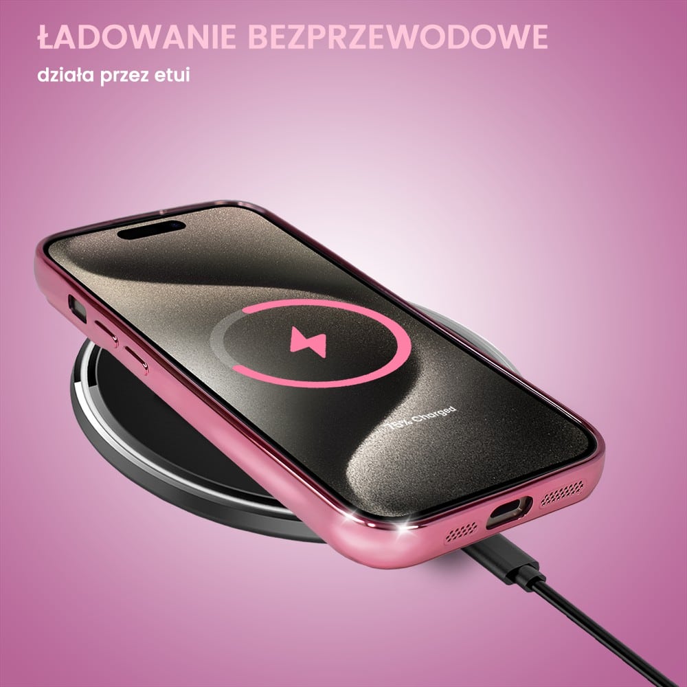 Etui do iPhone 15 Pro Max Camera Beam Magsafe, różowe