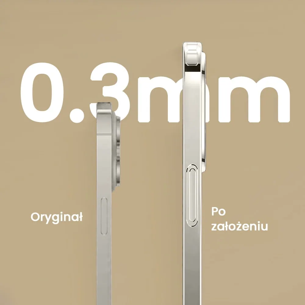 Etui do iPhone 15 Pro ClockWork MagSafe, przeźroczyste z mechanizmem w środku, złote