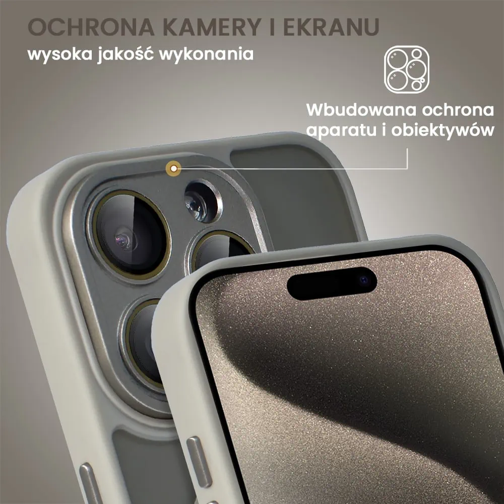 Etui do iPhone 15 Pro Color Flush z Magsafe, z osłoną aparatu, tytanowe