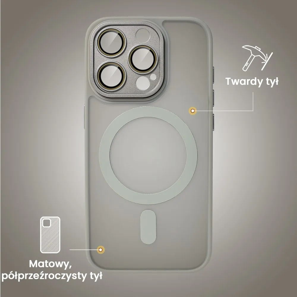 Etui do iPhone 15 Pro Color Flush z Magsafe, z osłoną aparatu, tytanowe