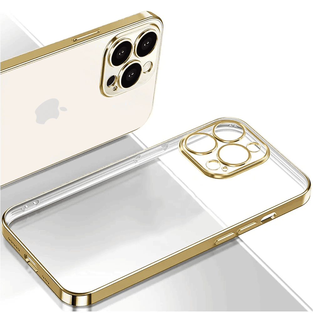 Etui do iPhone 15 Pro Gold Edition przeźroczyste Sulada oryginal, złote (OUTLET)