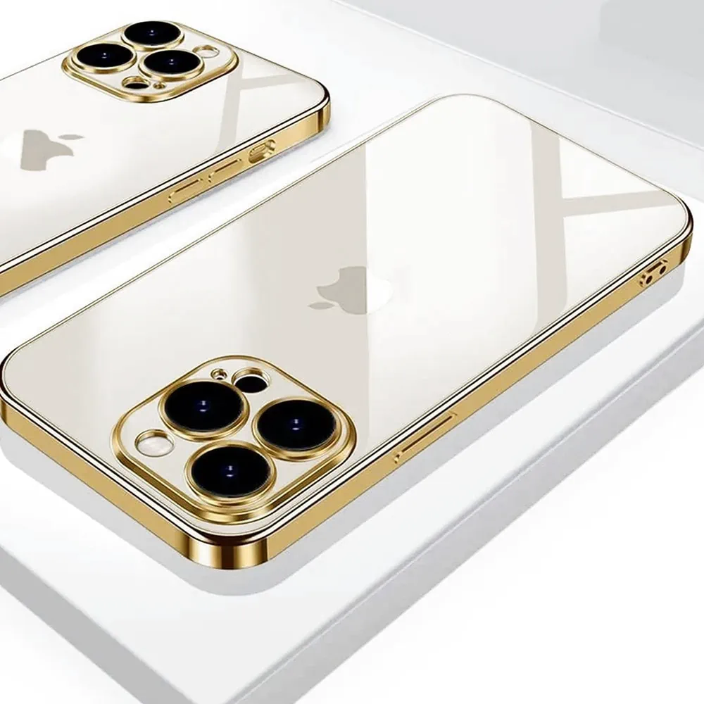 Etui do iPhone 15 Pro Gold Edition przeźroczyste Sulada oryginal, złote (OUTLET)