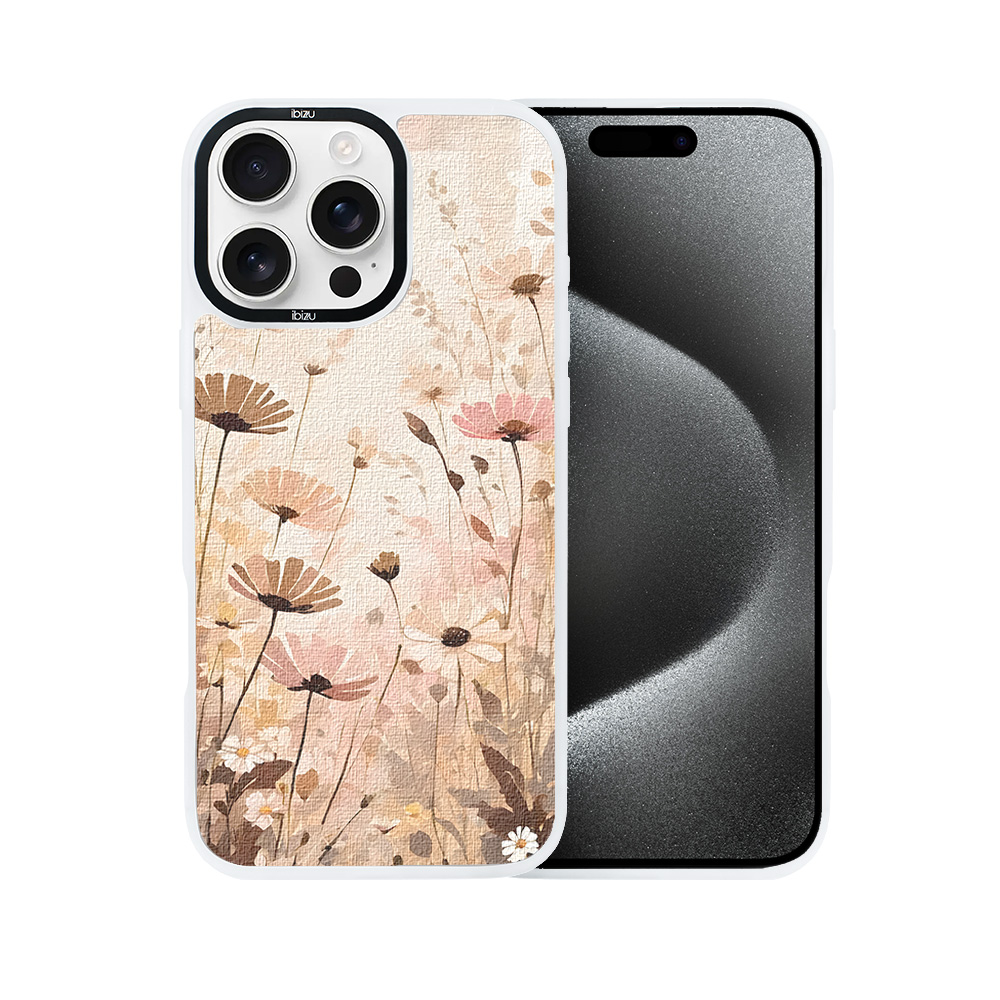 Etui do iPhone 15 Pro IBIZU DropGuard Matt z MagSafe, Boho, Kwiatowa łąka