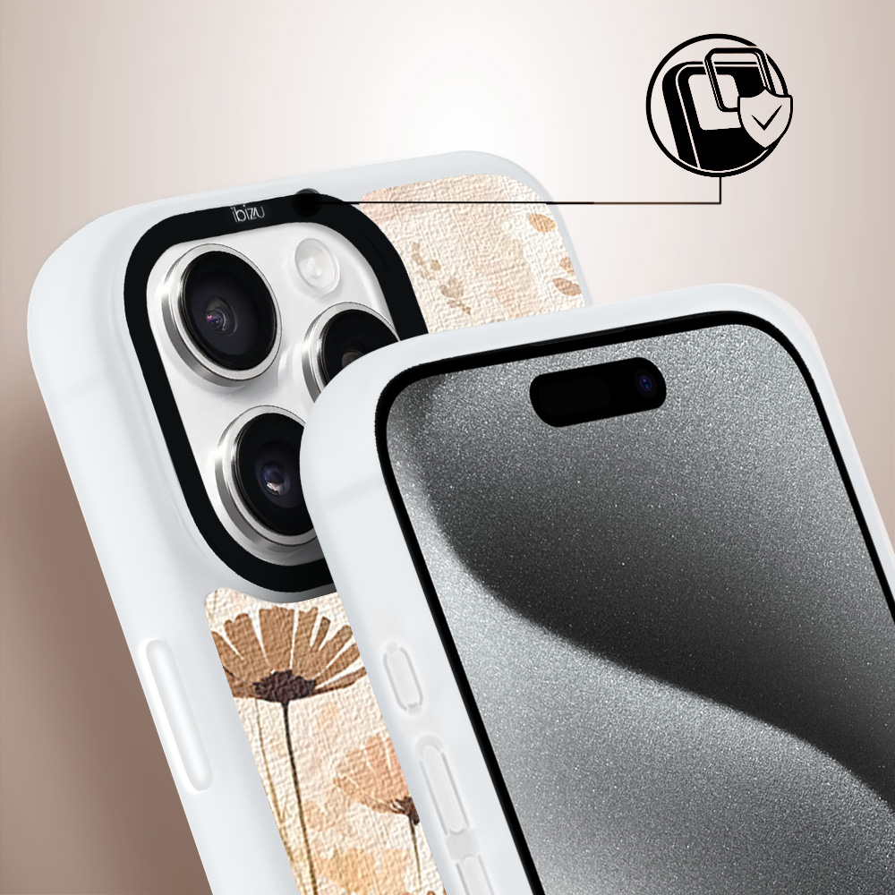 Etui do iPhone 15 Pro IBIZU DropGuard Matt z MagSafe, Boho, Kwiatowa łąka