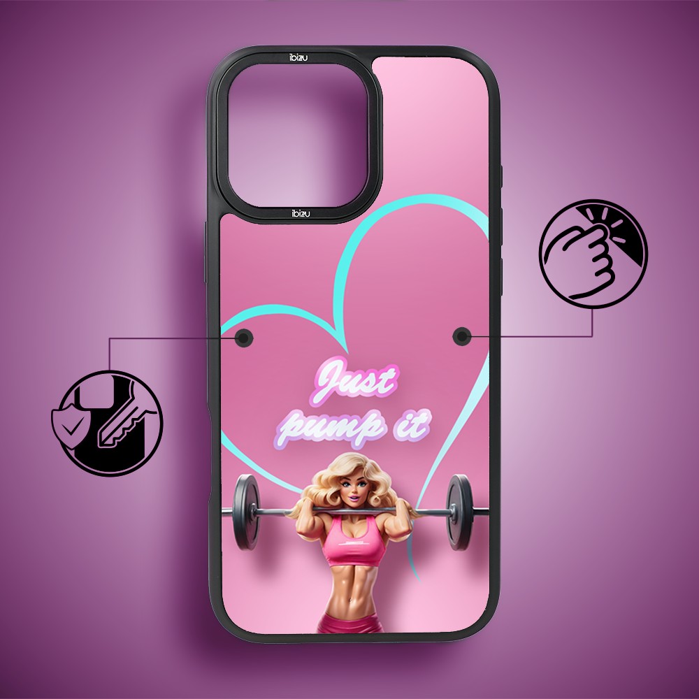 Etui do iPhone 15 Pro IBIZU DropGuard Matt z MagSafe, #Move, Pump it love