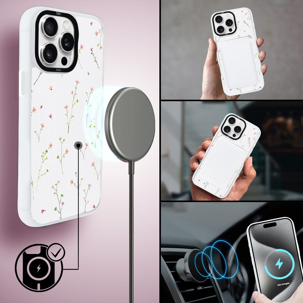 Etui do iPhone 15 Pro IBIZU DropGuard Matt z MagSafe, Pastel Bloom, Polna fantazja