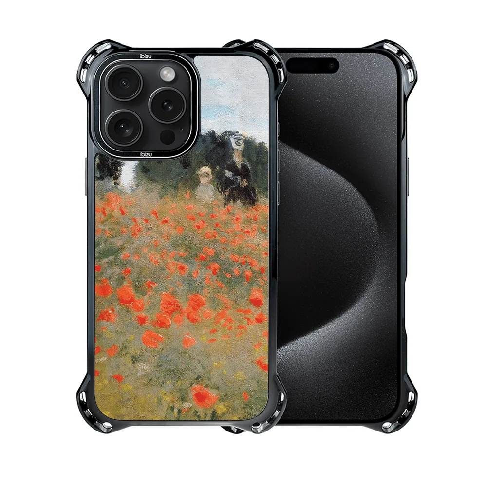Etui do iPhone 15 Pro, Ibizu DropGuard Ultra z MagSafe, Claude Monet, pole maków