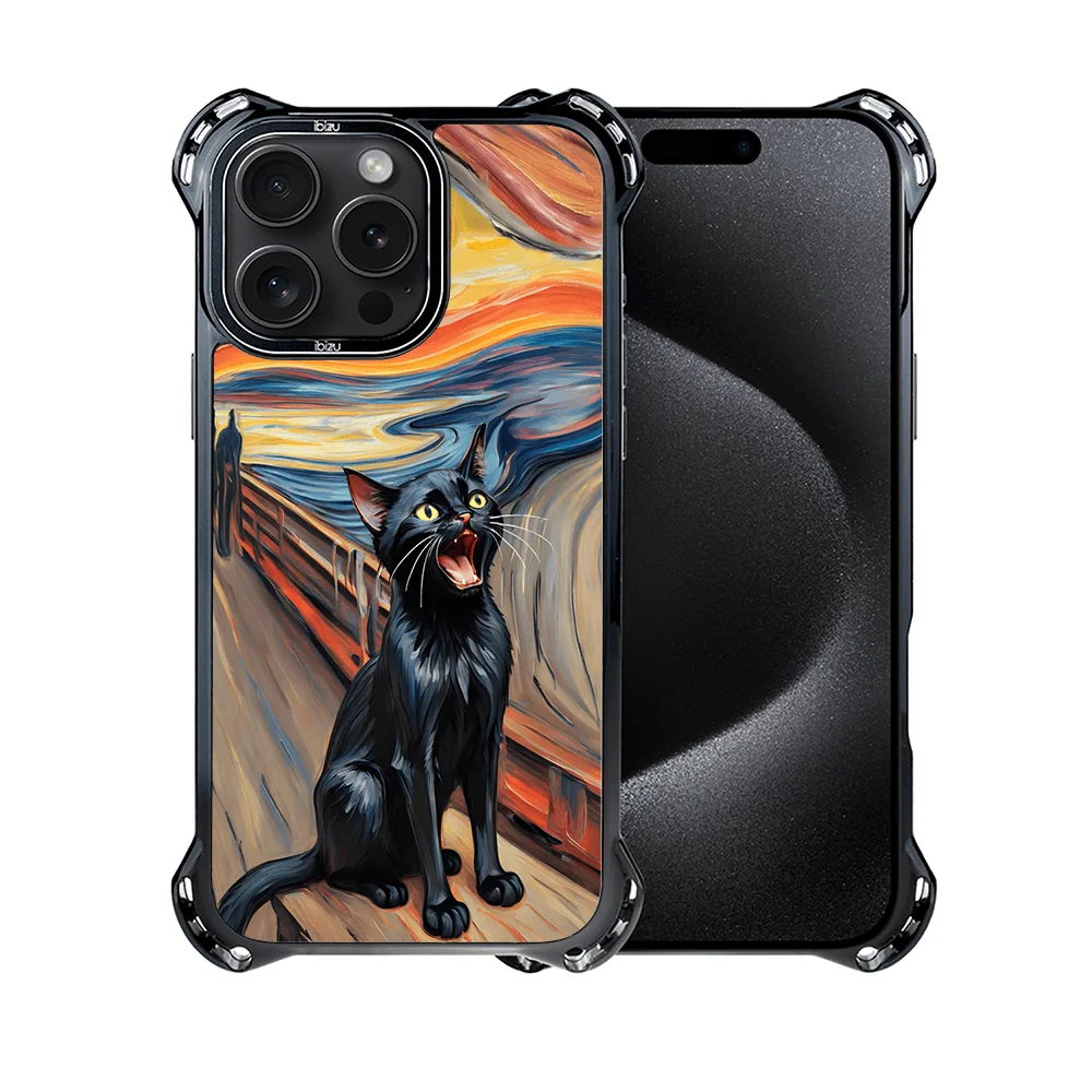 Etui do iPhone 15 Pro, Ibizu DropGuard Ultra z MagSafe, Edvard Munch, krzyk kota