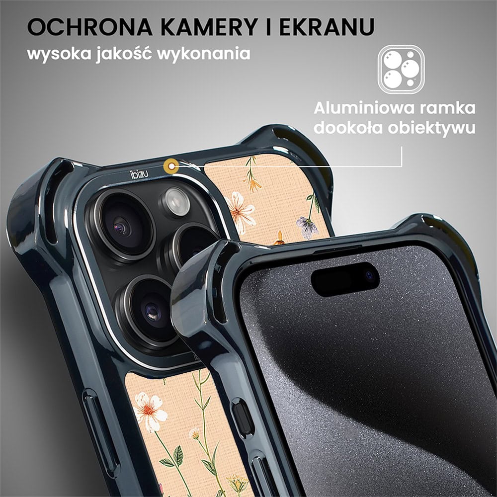 Etui do iPhone 15 Pro Max, Ibizu DropGuard Ultra z MagSafe, Pastel Bloom, Koralowa łąka