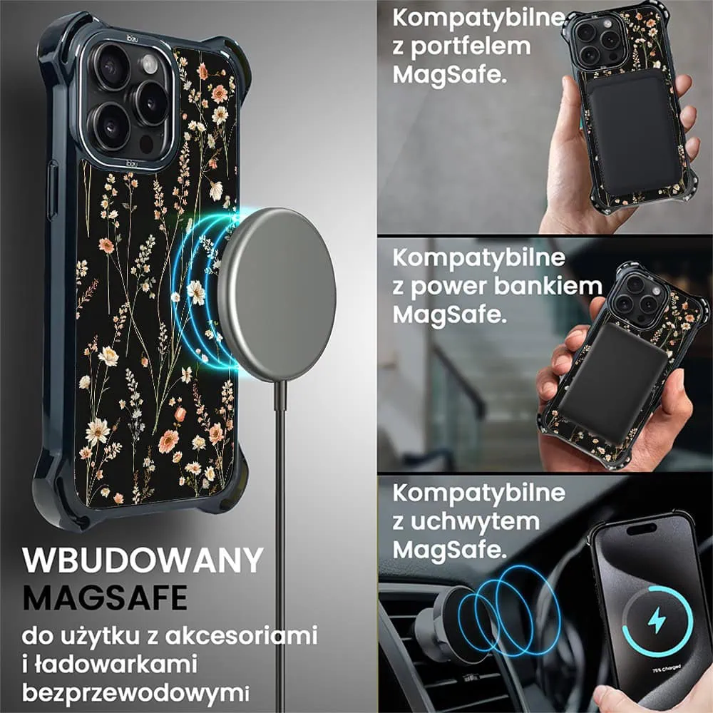 Etui do iPhone 15 Pro Max, Ibizu DropGuard Ultra z MagSafe, Pastel Bloom, Północny ogród