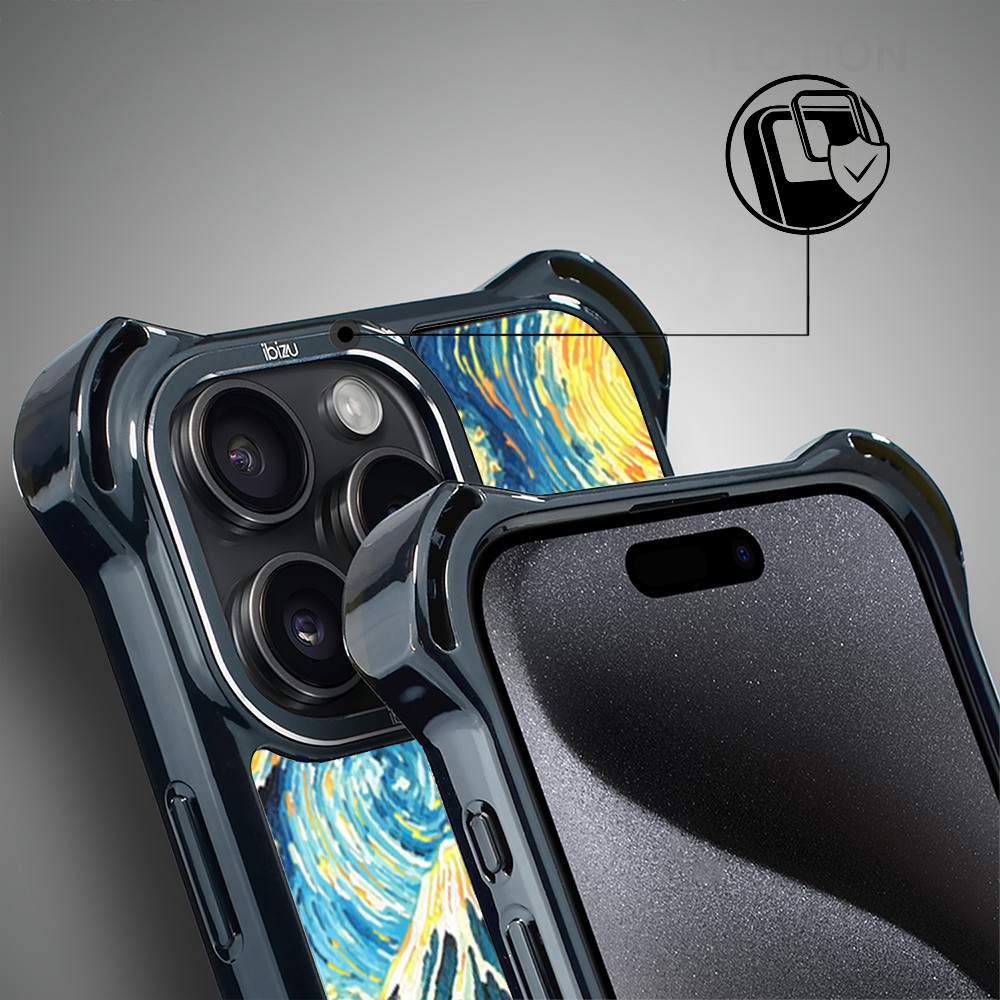 Etui do iPhone 15 Pro Max, Ibizu DropGuard Ultra z MagSafe, Van Gogh, gwieździsta noc