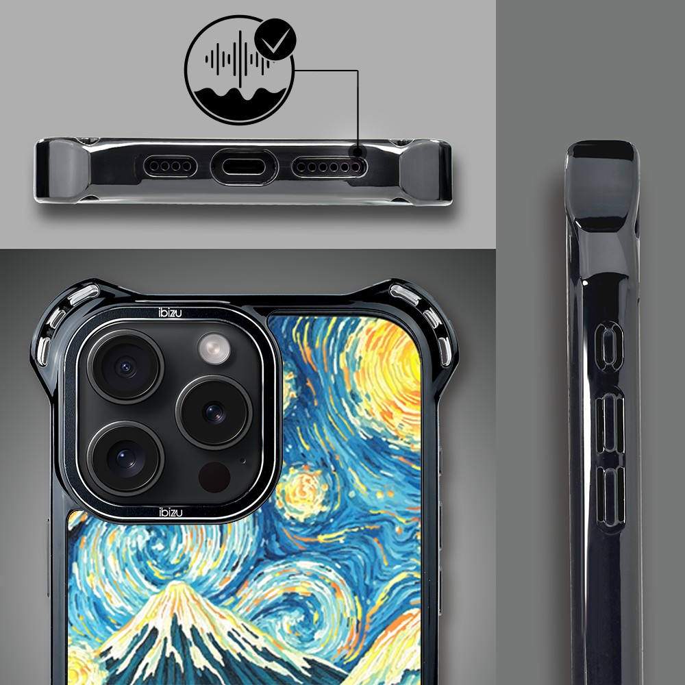 Etui do iPhone 15 Pro Max, Ibizu DropGuard Ultra z MagSafe, Van Gogh, gwieździsta noc