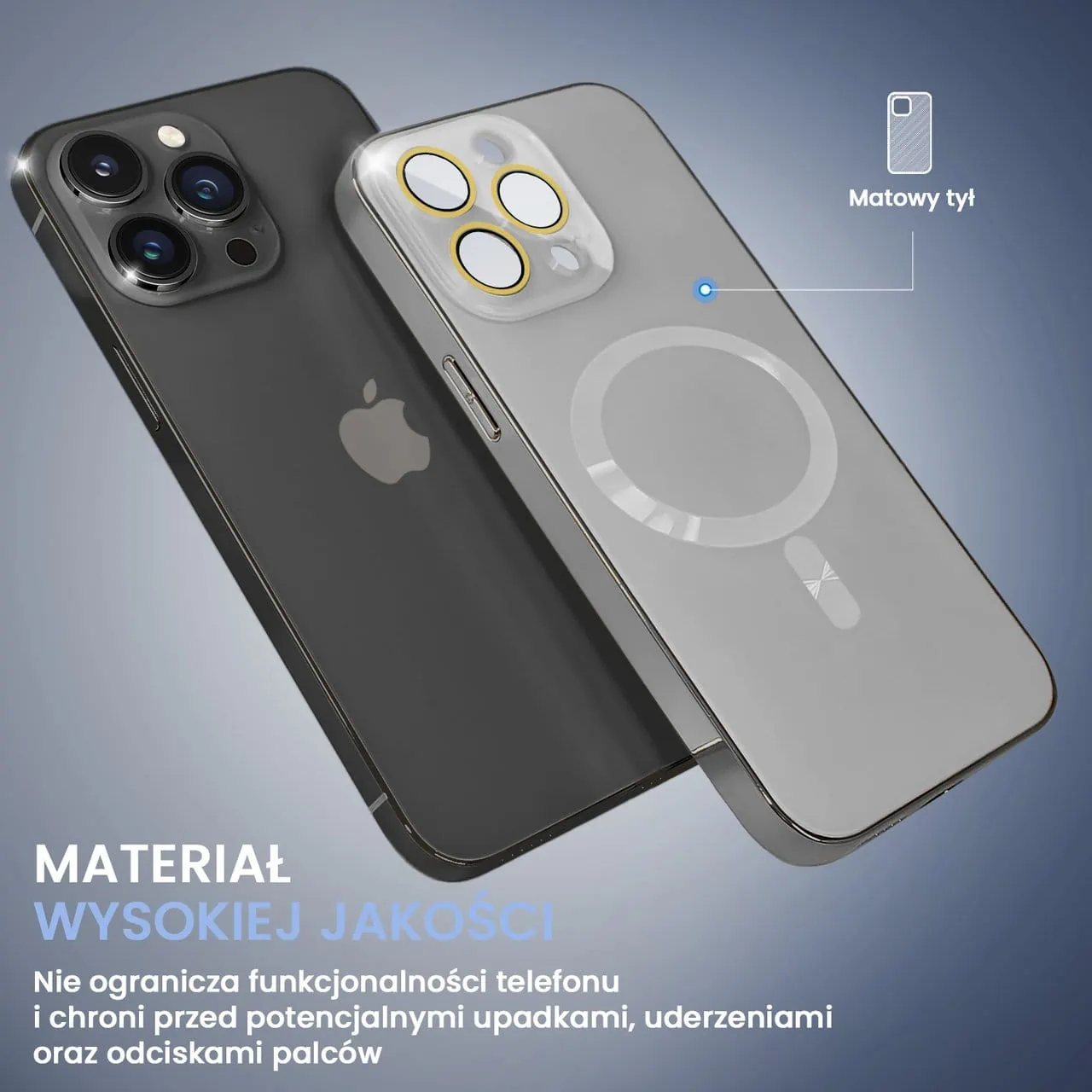 Etui do iPhone 15 Pro Max Jolly Magsafe Protect, z osłoną obiektywów, srebrne z ozdobną ramką