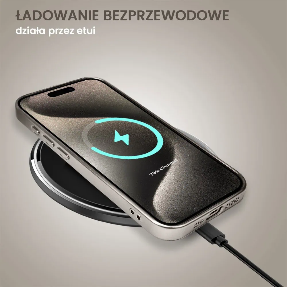 Etui do iPhone 15 Pro MagSafe Luxury Protect przeźroczyste, z osłoną aparatu, Titanium Finish, naturalnie tytanowe