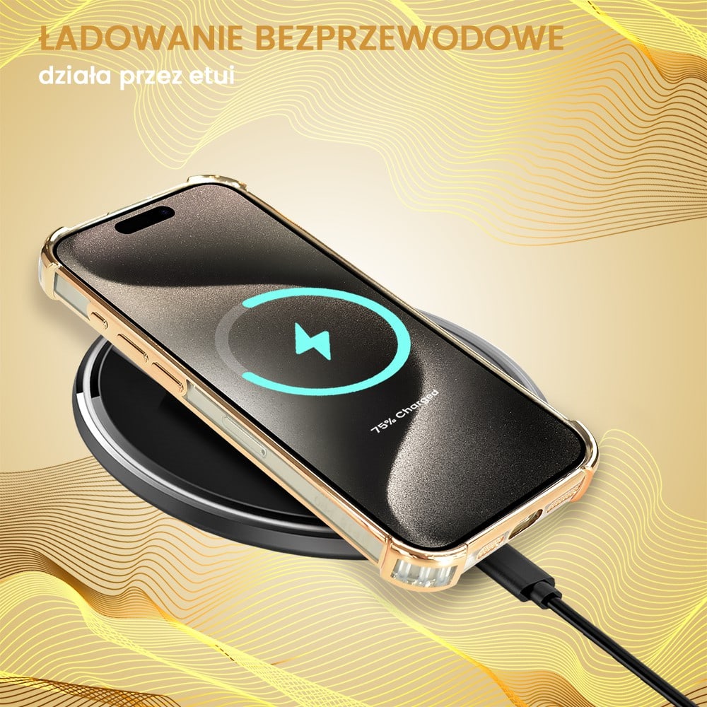 Etui do iPhone 15 Pro Magsafe Luxury Anti-Shock Lens Protect, złote (OUTLET)