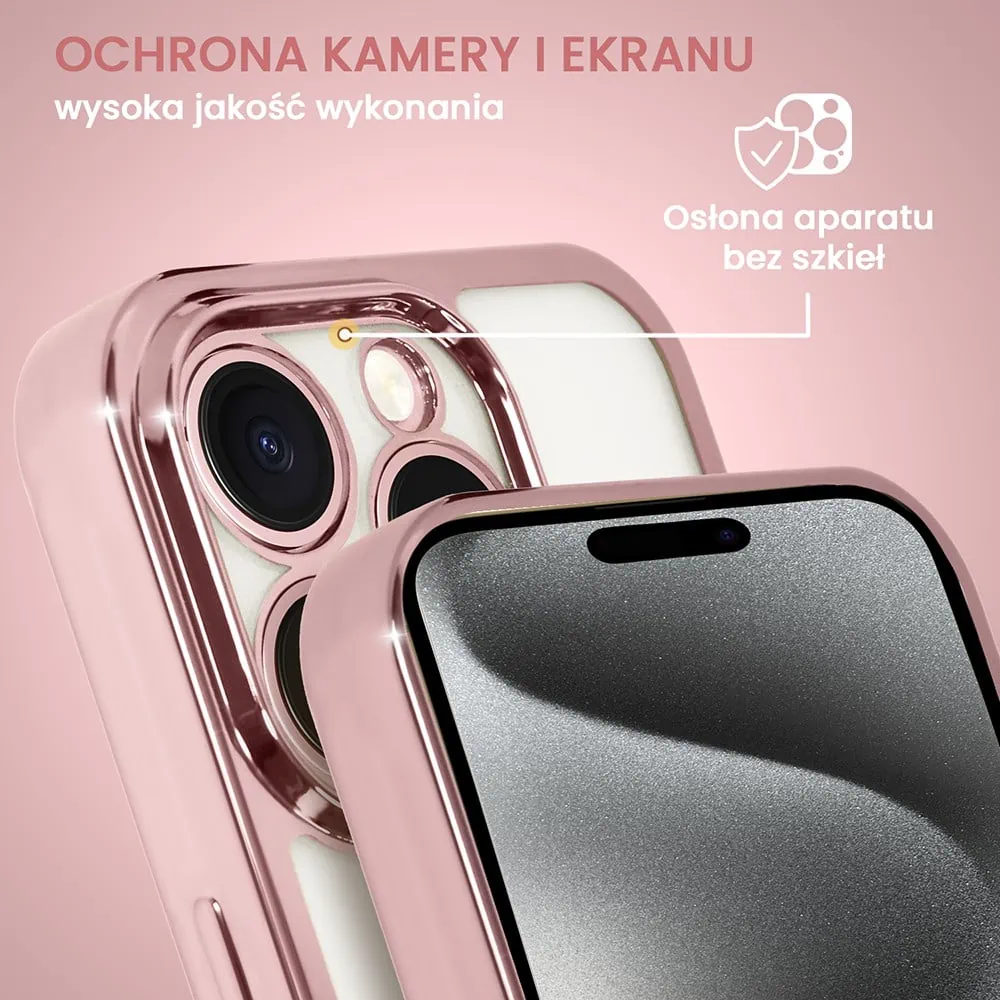 Etui do iPhone 15 Pro Magsafe Slim Crossbody, jak torebka, różowe (OUTLET)