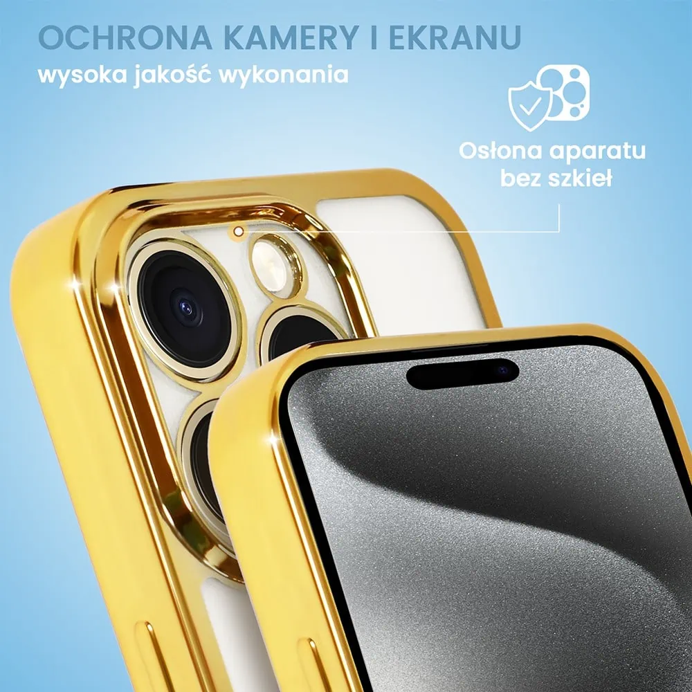 Etui do iPhone 15 Pro Magsafe Slim Crossbody, jak torebka, złote (OUTLET)