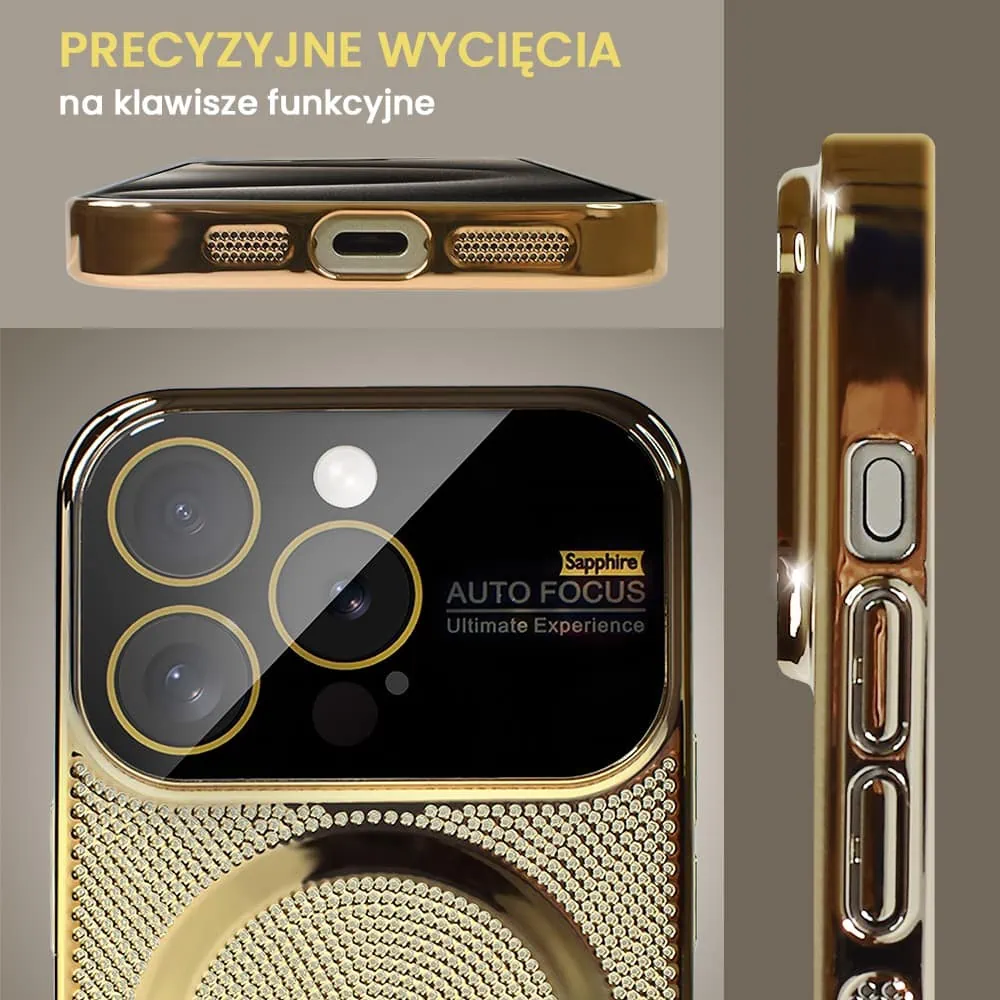 Etui do iPhone 15 Pro Camera Beam Magsafe oddychające, złote